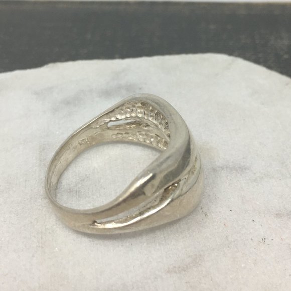 Sterling Silver Two Band Wave Ring - Picture 5 of 12
